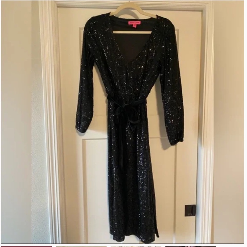 Betsy Johnson - Black sequin midi dress - XS